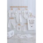 Tuğba Kuğu Organik 11'li Hastane Çıkışı - Pure Baby - Erkek Bebek Ayıcık - 0 - 3 Ay - 01.Ekru