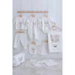 Tuğba Kuğu Organik 11'li Hastane Çıkışı - Pure Baby - Kız Bebek Ayıcık - 0 - 3 Ay - 01.Ekru