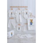 Tuğba Kuğu Organik 11'li Hastane Çıkışı - Pure Baby - Salopetli Ayıcık - 0 - 3 Ay - 01.Ekru