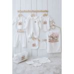 Tuğba Kuğu Organik 11'li Hastane Çıkışı - Royal Series - Pink Carousel - 0 - 3 Ay - 01.Ekru