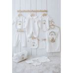 Tuğba Kuğu Organik 11'li Hastane Çıkışı - Royal Series - Welcome Baby Bear - 0 - 3 Ay - 01.Ekru
