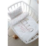 Tuğba Kuğu Pure Baby Serisi Hello World 60x100 cm Anne Yanı Beşik Nevresim Takımı