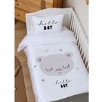 Tuğba Kuğu Pure Baby Serisi Kahverengi Kulaklı Ayıcık 100x150 cm Organik Bebek Nevresim Takımı
