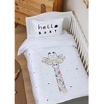 Tuğba Kuğu Pure Baby Serisi Renkli Zürafa 100x150 cm Organik Bebek Nevresim Takımı