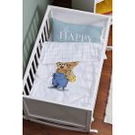 Tuğba Kuğu Pure Baby Serisi Salopetli Ayıcık 60x100 cm Anne Yanı Beşik Nevresim Takımı