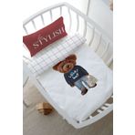 Tuğba Kuğu Pure Baby Serisi Sportmen Ayıcık 60x100 cm Anne Yanı Beşik Nevresim Takımı