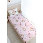 Tuğba Kuğu Tek Kişilik Lastikli Çarşaf Seti - For Baby Serisi - Gökkuşaklı Unicorn - 90 x 190 cm - Renkli