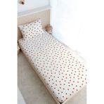 Tuğba Kuğu Tek Kişilik Lastikli Çarşaf Seti - Iconic Serisi - Red Hearts - 90 x 190 cm - Renkli