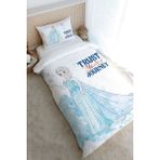 Tuğba Kuğu Tek Kişilik Nevresim Takımı (160X220) - Cartoon Serisi - Elsa - 160 x 220 cm - Beyaz - Ekru