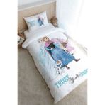 Tuğba Kuğu Tek Kişilik Nevresim Takımı (160X220) - Cartoon Serisi - Elsa ve Anna - 160 x 220 cm - Beyaz - Ekru