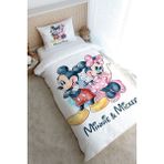 Tuğba Kuğu Tek Kişilik Nevresim Takımı (160X220) - Cartoon Serisi - Minnie&mickey - 160 x 220 cm - Beyaz - Ekru