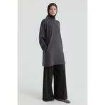 Tuğba Reglan Kol Detaylı Tunik - Antrasit
