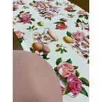 Tuğçe Demir Home Desıgn Çay Saati Desen Runner Supla (Amerikan Servis) Takım - 45 x 130 cm - Pembe - Beyaz