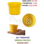 Tuğel Flowers 20 Adet Küçük Boy Plastik Sarı Renk Çiçek Üretim Saksısı (8.5 Cm.lik) Alt Tabaksız