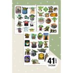 TUGİBU Yoda Sticker Seti, Baby Yoda Sticker Seti, 41 Adet Yoda Etiket