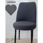 Tuğla Desen Oval Sandalye Kılıfı, Sandalye Örtüsü 6 Adet Antrasit Antrasit