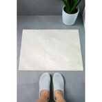 Tuğla Desenli 2li Ayak Havlusu - 50x70 cm - Su Emici Banyo Paspası Seti - Beyaz - 00104
