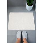 Tuğla Desenli 2Li Ayak Havlusu - 50X70 Cm - Su Emici Banyo Paspası Seti - Beyaz