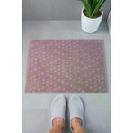 Tuğla Desenli 2li Ayak Havlusu - 50x70 cm - Su Emici Banyo Paspası Seti - Bordo - 00104