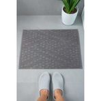 Tuğla Desenli 2li Ayak Havlusu - 50x70 cm - Su Emici Banyo Paspası Seti - Koyu Gri - 00104