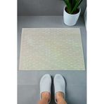 Tuğla Desenli 2li Ayak Havlusu - 50x70 cm - Su Emici Banyo Paspası Seti - Krem - 00104