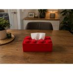 Tuğla Tasarımlı Kırmızı Peçetelik, 23x12x9 cm, Plastik, Masa Üstü Kullanım | PLA 3D Baskı