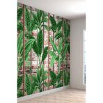 Tuğla Ve Tropik Ağaçlı Duvar Desenli Sağlıklı Tekstil Duvar Kağıdı, 450 x 280