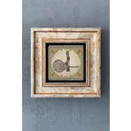 Tuğra Çerçeveli Taş Tablo 20x20 cm-Wall Decor Oscar Stone Decor