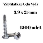 Tuğra Hırdavat Yıldız Silindir Başlı 3.9X25 YSB Matkap Uçlu Akıllı Vida 1500 Adet