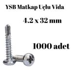Tuğra Hırdavat Yıldız Silindir Başlı 4.2X32 YSB Matkap Uçlu Akıllı Vida 1000 Adet