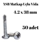Tuğra Hırdavat Yıldız Silindir Başlı 4.2x38 YSB Matkap Uçlu Akıllı Vida 50 Adet
