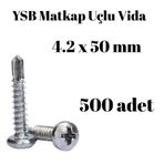 Tuğra Hırdavat Yıldız Silindir Başlı 4.2x50 YSB Matkap Uçlu Akıllı Vida 500 Adet