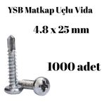 Tuğra Hırdavat Yıldız Silindir Başlı 4.8X25 YSB Matkap Uçlu Akıllı Vida 1000 Adet