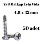 Tuğra Hırdavat Yıldız Silindir Başlı 4.8x32 YSB Matkap Uçlu Akıllı Vida 50 Adet