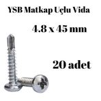 Tuğra Hırdavat Yıldız Silindir Başlı 4.8x45 YSB Matkap Uçlu Akıllı Vida 20 Adet