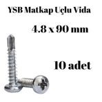 Tuğra Hırdavat Yıldız Silindir Başlı 4.8x90 YSB Matkap Uçlu Akıllı Vida 10 Adet