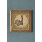 TUĞRA -Masif Çerçeveli Taş Tablo-Wall Decor- Oscar Stone Decor 28X28 CM