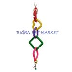 TUĞRA PET MARKET Tuğra Pet Market Renkli Halkalı Zilli Kuş Oyuncağı