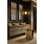 Tuğra Store Modern Bambu Çamaşır Kirli Sepeti Geniş Hacim 61X40 X35 cm 100 Lt - 61x40x35 cm