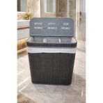 Tuğrastore Lüks Bambu 3 Bölmeli Çamaşır Kirli Sepeti 52x32x60cm Büyük Boy 100 Litre