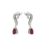 Tuğrul Altın T51 0.09 ct Pırlantalı Yakut Küpe