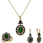 Tuğrul Altın T51 0.39 Ct Zümrüt Elmas Set
