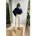 TugsatTasarTekstil Prag Bej Krem Boyfriend Mom Jean Kadın Toparlayıcı Kot Pantolon