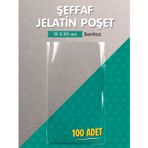 Tuğset Etiket Bantsız Şeffaf Poşet (13X30CM) 100 Adet Parlak Jelatin Paket Hediye Poşeti -T1556