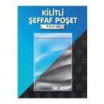 TUĞSET ETİKET Kilitli Torba Şeffaf Kilitli Poşet Naylon Torba Poşet 9x11 Cm 50'li- T978