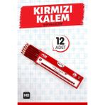 Tuğset Etiket Kopya Kalem Kırmızı 12 Adet Düzine Kurşun Kalem Renkli Yazım İçin