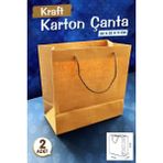 Tuğset Etiket Kraft Karton Çanta Hediye Paketi Çanta Poşet 2'li 22 x 22 x 11 cm