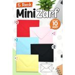 TUĞSET ETİKET Renkli Minik Zarf Mini Zarf 9x7 Cm 10 Adet T391