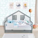Tugu Home Baby ÖRGÜLÜ MONTESSORİ PAMUKLU 8 PARÇA 90x190 cm MONTESSORİ YATAK,TEK KİŞİLİK UYKU SETİ - 90 x 190 cm - Mavi