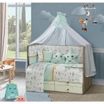 Tugu Home Baby SAFARİ %100 PAMUK 11 PARÇA 70X130 cm BEŞİK UYKU SET,BEBEK UYKU TAKIMI,ANNE YANI SET - 70 x 130 cm - Mint